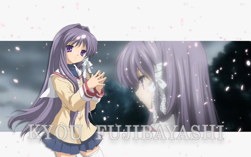 Anime Girl with Purple Hair — Dramatic, Night, School Uniform, Cherry Blossoms