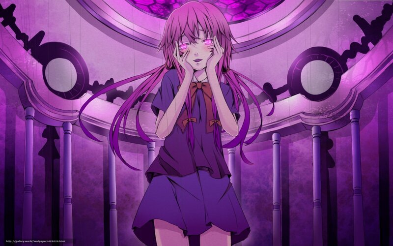 Anime Girl with Purple Hair — Dramatic, Purple Lighting