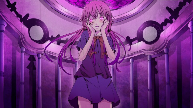 Anime Girl with Purple Hair — Dramatic, Purple Room