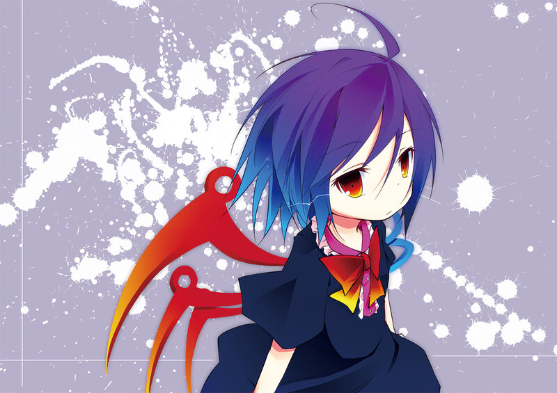 Anime Girl with Purple Hair — Dramatic, Red Weapon