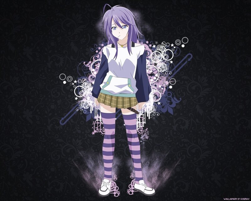 Anime Girl with Purple Hair — Dramatic, Skirt