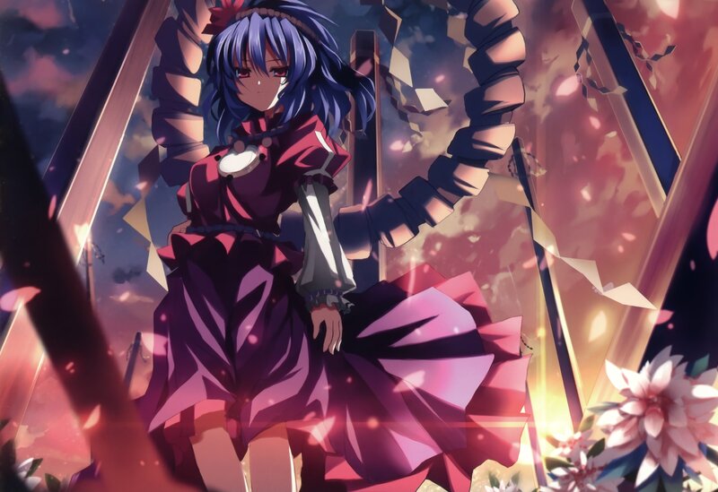 Anime Girl with Purple Hair — Dramatic, Spring