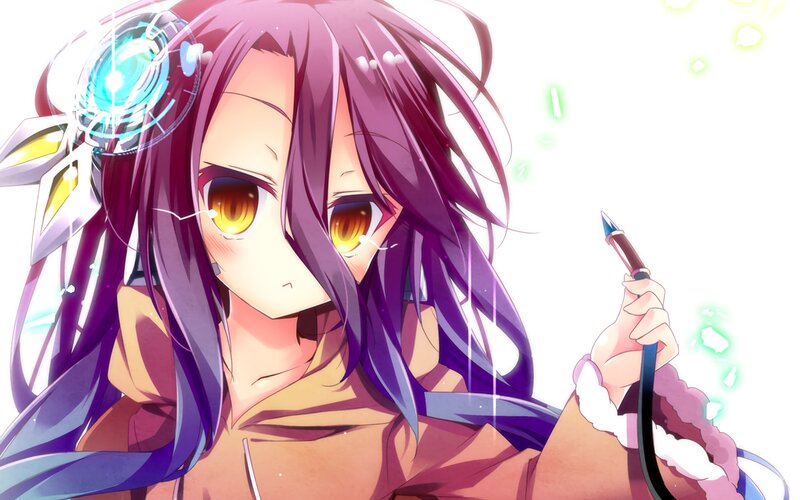 Anime Girl with Purple Hair — Dramatic, Weapon