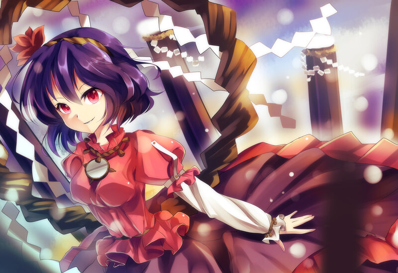 Anime Girl with Purple Hair — Dramatic, Winter