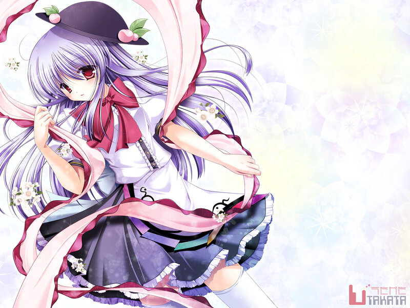 Anime Girl with Purple Hair — Dreamy, Hat
