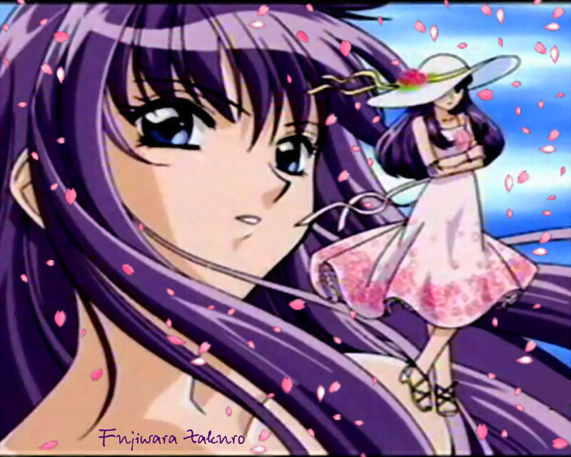 Anime Girl with Purple Hair — Dreamy, Spring