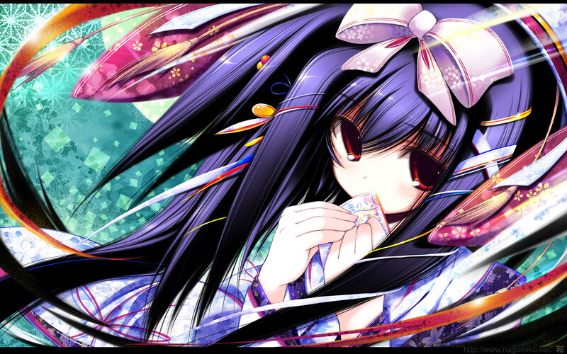 Anime Girl with Purple Hair — Dynamic, Kimono