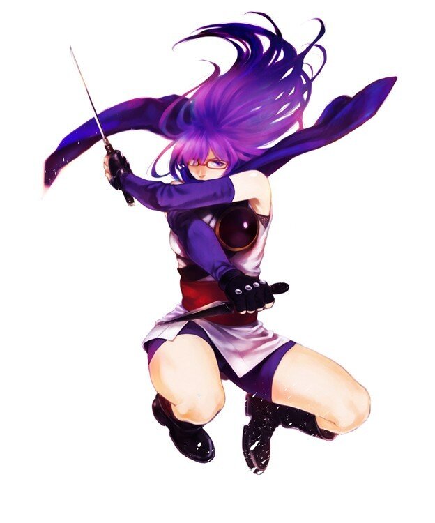 Anime Girl with Purple Hair — Dynamic, Manga