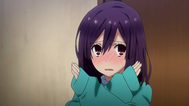 Anime Girl with Purple Hair — Embarrassed
