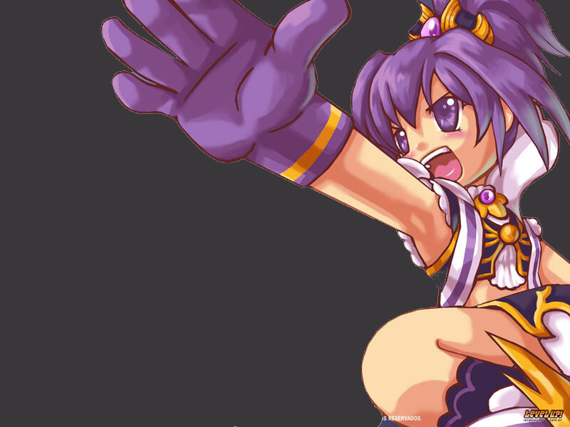 Anime Girl with Purple Hair — Energetic