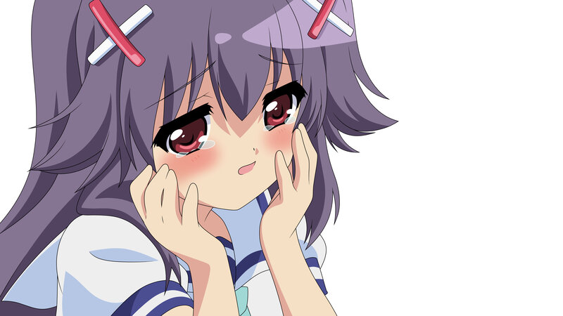 Anime Girl with Purple Hair — Innocent, Eyes