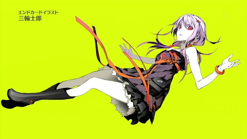 Anime Girl with Purple Hair — Lime Green