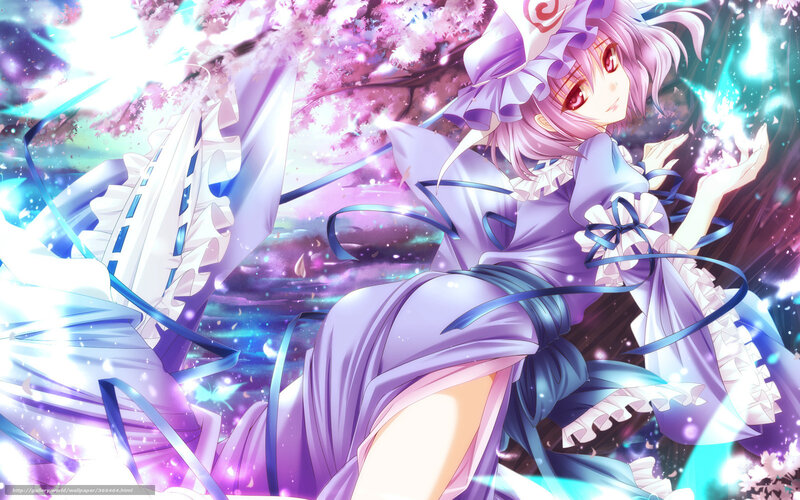 Anime Girl with Purple Hair — Magical, Spring, Digital Art