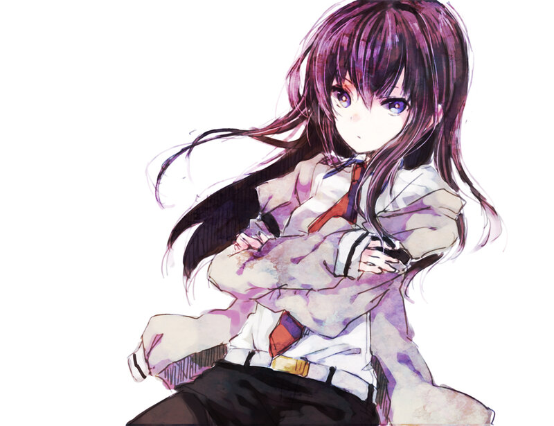 Anime Girl with Purple Hair — Neutral, Digital Art