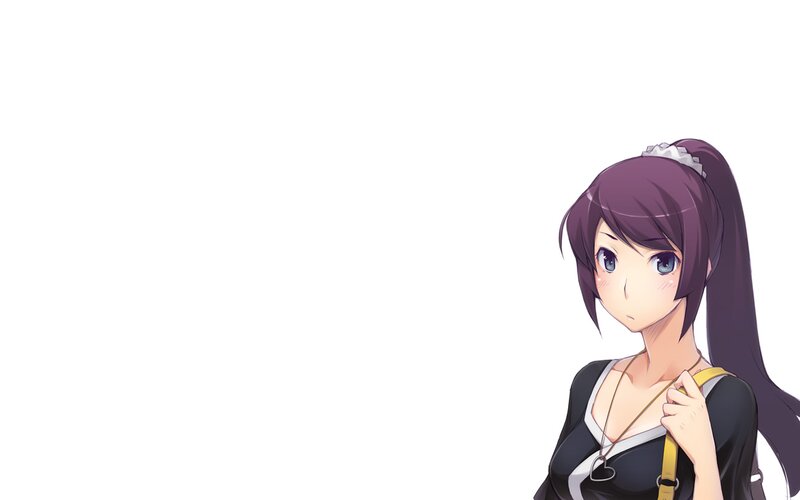 Anime Girl with Purple Hair — Neutral, Necklace, Backpack Strap