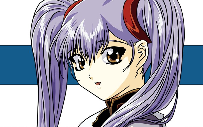 Anime Girl with Purple Hair — Neutral, Ponytail