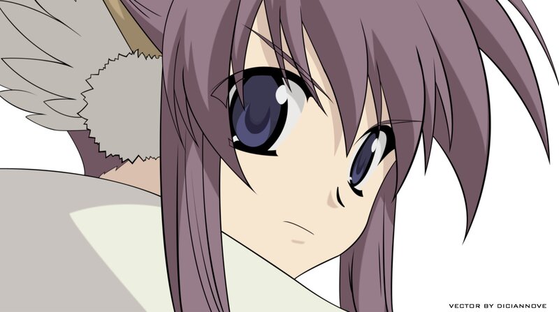 Anime Girl with Purple Hair — Neutral, Purple Eyes, Wings