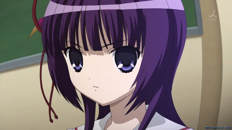 Anime Girl with Purple Hair — Neutral, School