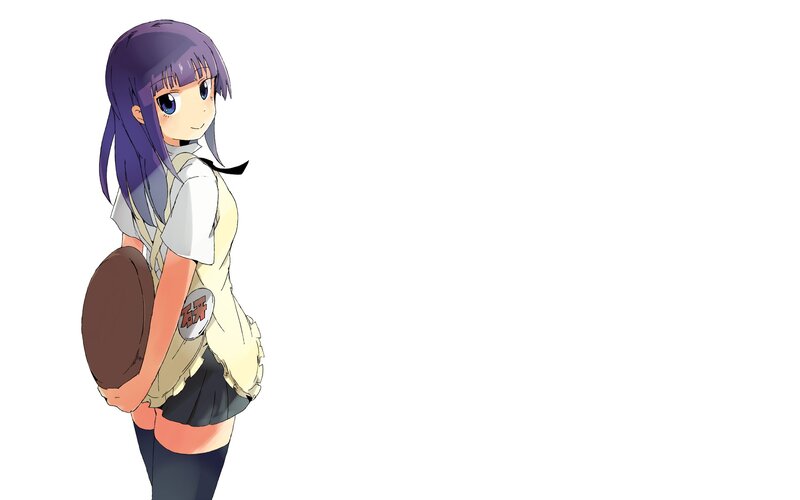 Anime Girl with Purple Hair — Neutral, School Uniform, Backpack