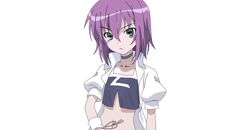 Anime Girl with Purple Hair — Neutral, White Jacket