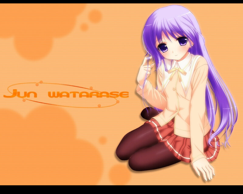 Anime Girl with Purple Hair — Orange, Calm