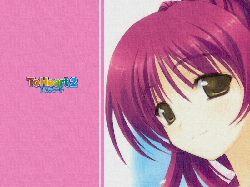 Anime Girl with Purple Hair — Pink, Calm, Text