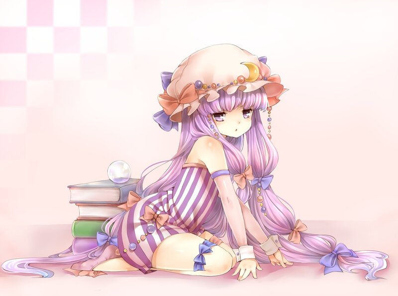 Anime Girl with Purple Hair — Pink, Calm