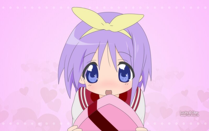 Anime Girl with Purple Hair — Pink, Cute
