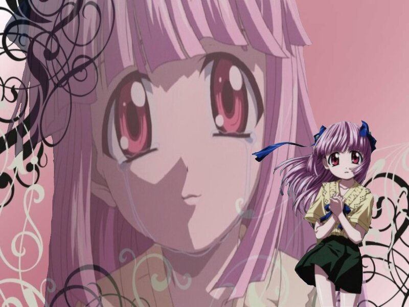 Anime Girl with Purple Hair — Pink, Dramatic, Tears