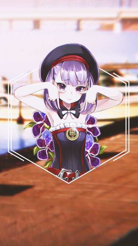 Anime Girl with Purple Hair — Playful, Afternoon, Digital Art