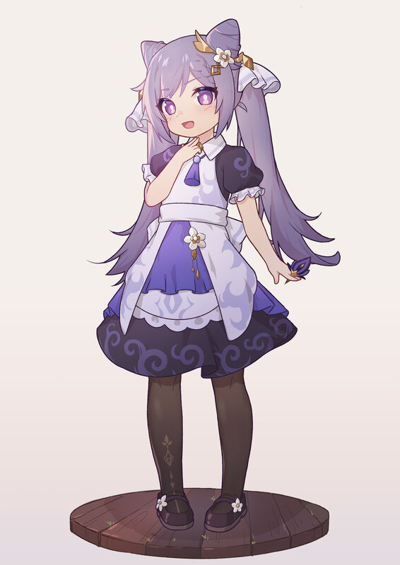 Anime Girl with Purple Hair — Playful, Digital Art, Dress