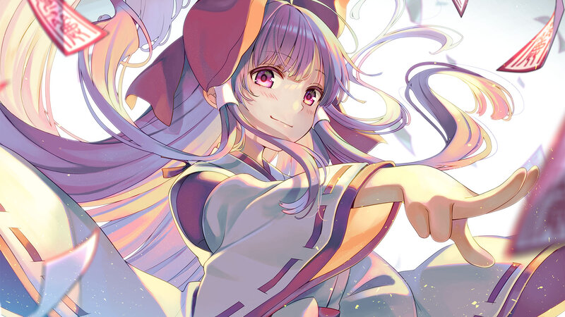 Anime Girl with Purple Hair — Playful, Digital Art, Long Hair