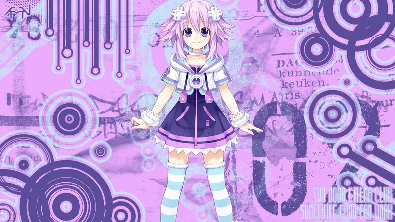 Anime Girl with Purple Hair — Playful, Game Controller