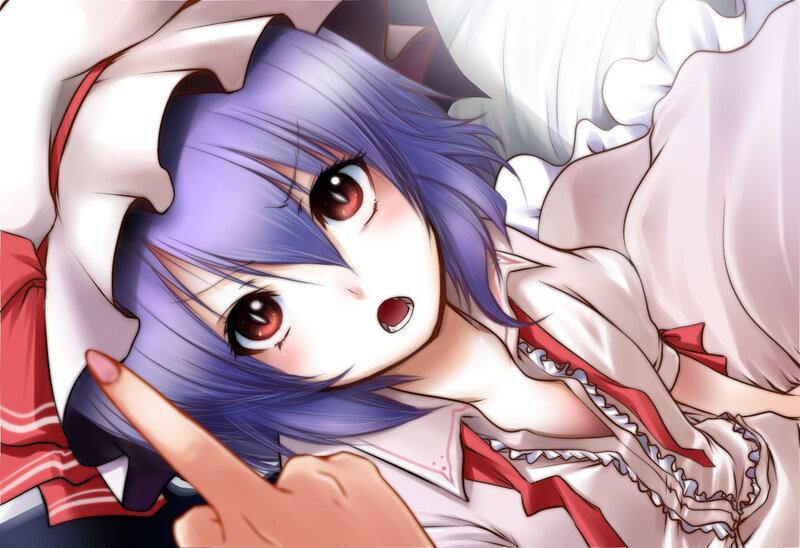 Anime Girl with Purple Hair — Playful, Pillow