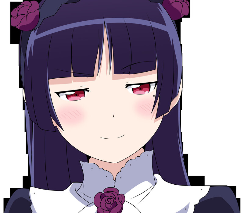 Anime Girl with Purple Hair — Playful, Rose