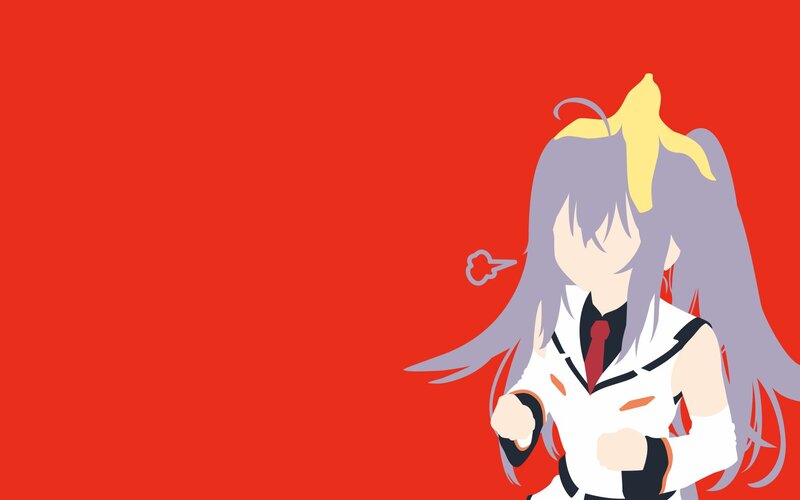 Anime Girl with Purple Hair — Red, Confident