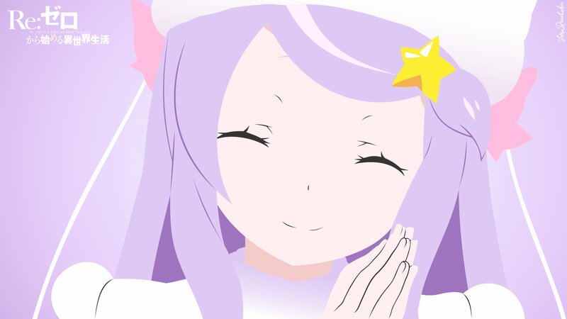 Anime Girl with Purple Hair — Serene, Star Accessory