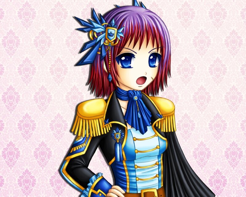 Anime Girl with Purple Hair — Surprised, Blue Bow