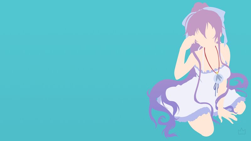 Anime Girl with Purple Hair — Teal