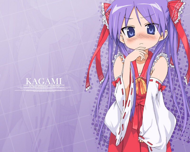 Anime Girl with Purple Hair — Thoughtful