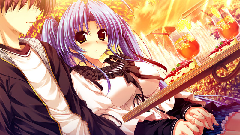 Anime Girl with Purple Hair — Warm