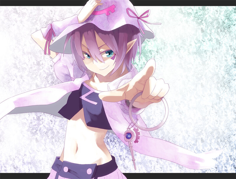 anime girl with purple hat
