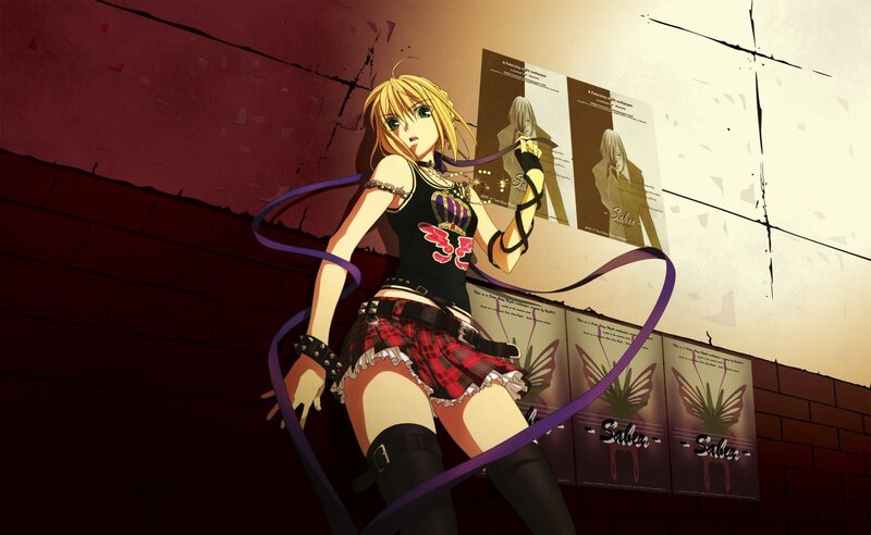 anime girl with purple ribbon