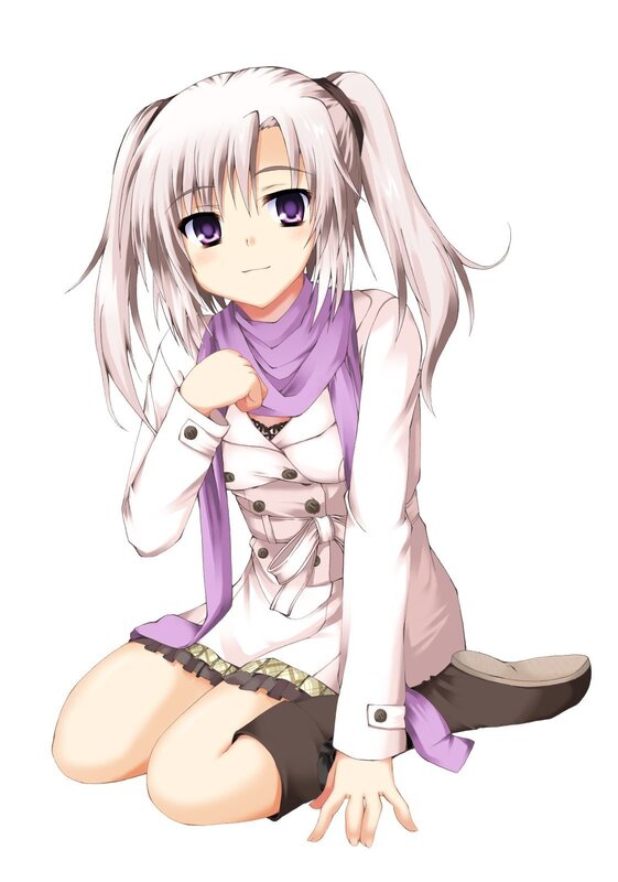 anime girl with purple scarf