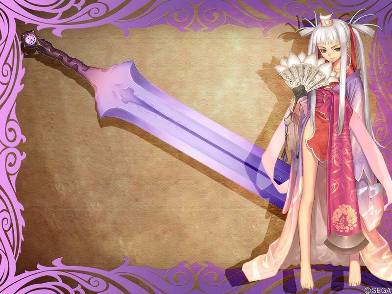anime girl with purple sword
