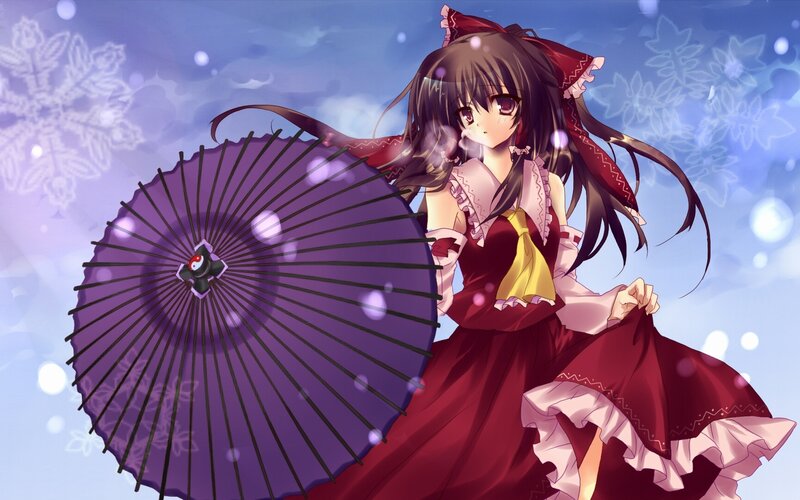 anime girl with purple umbrella