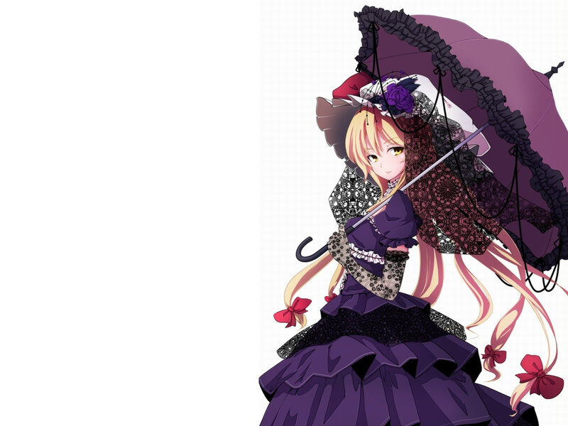anime girl with purple umbrella