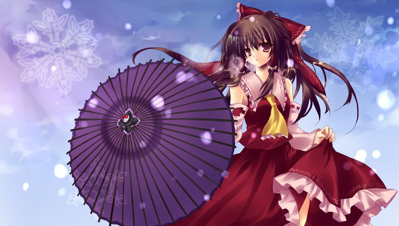 anime girl with purple umbrella
