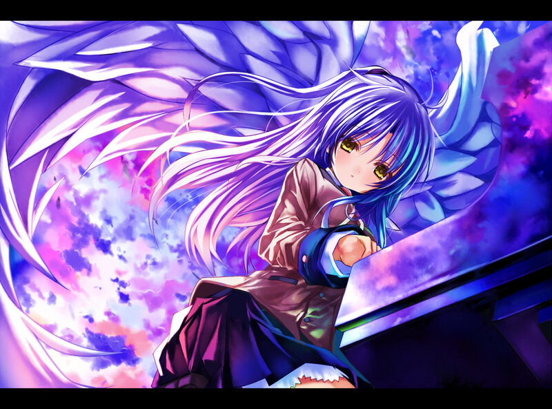 anime girl with purple wings