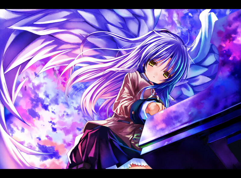 anime girl with purple wings